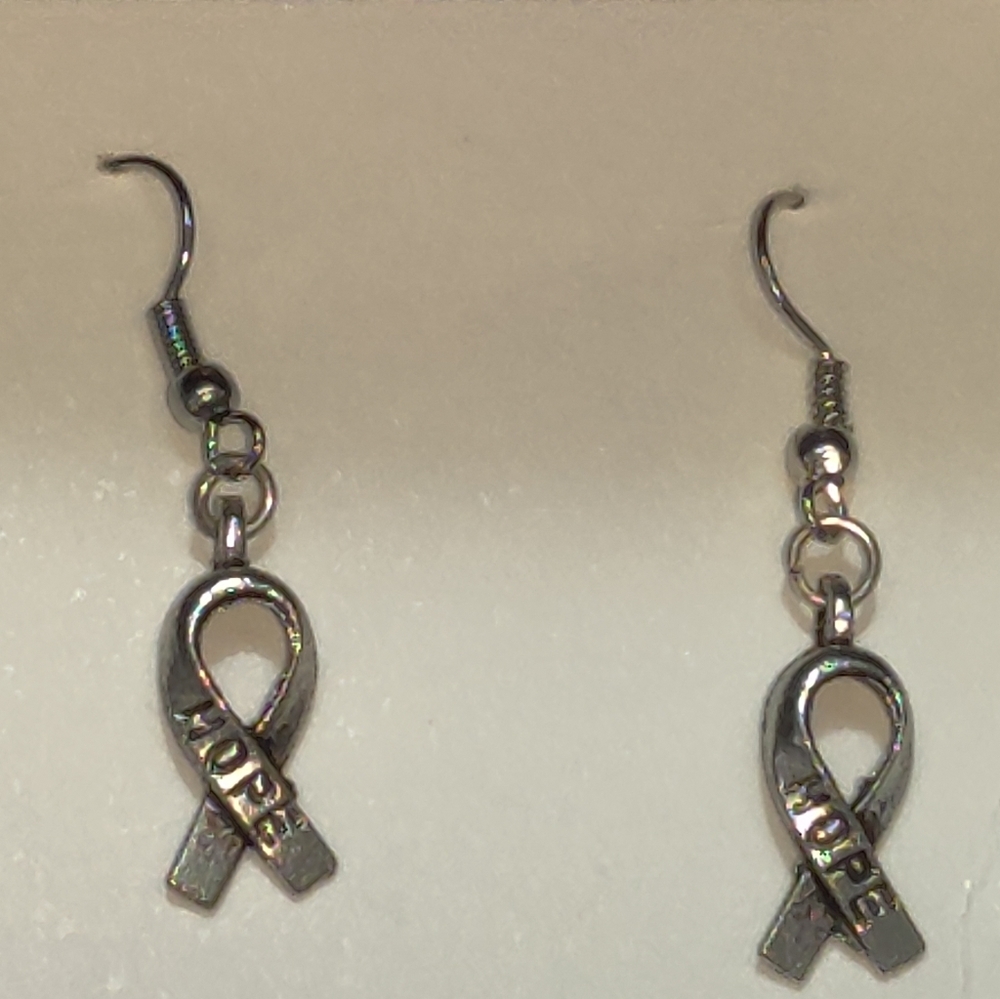 Hope ribbon earrings
